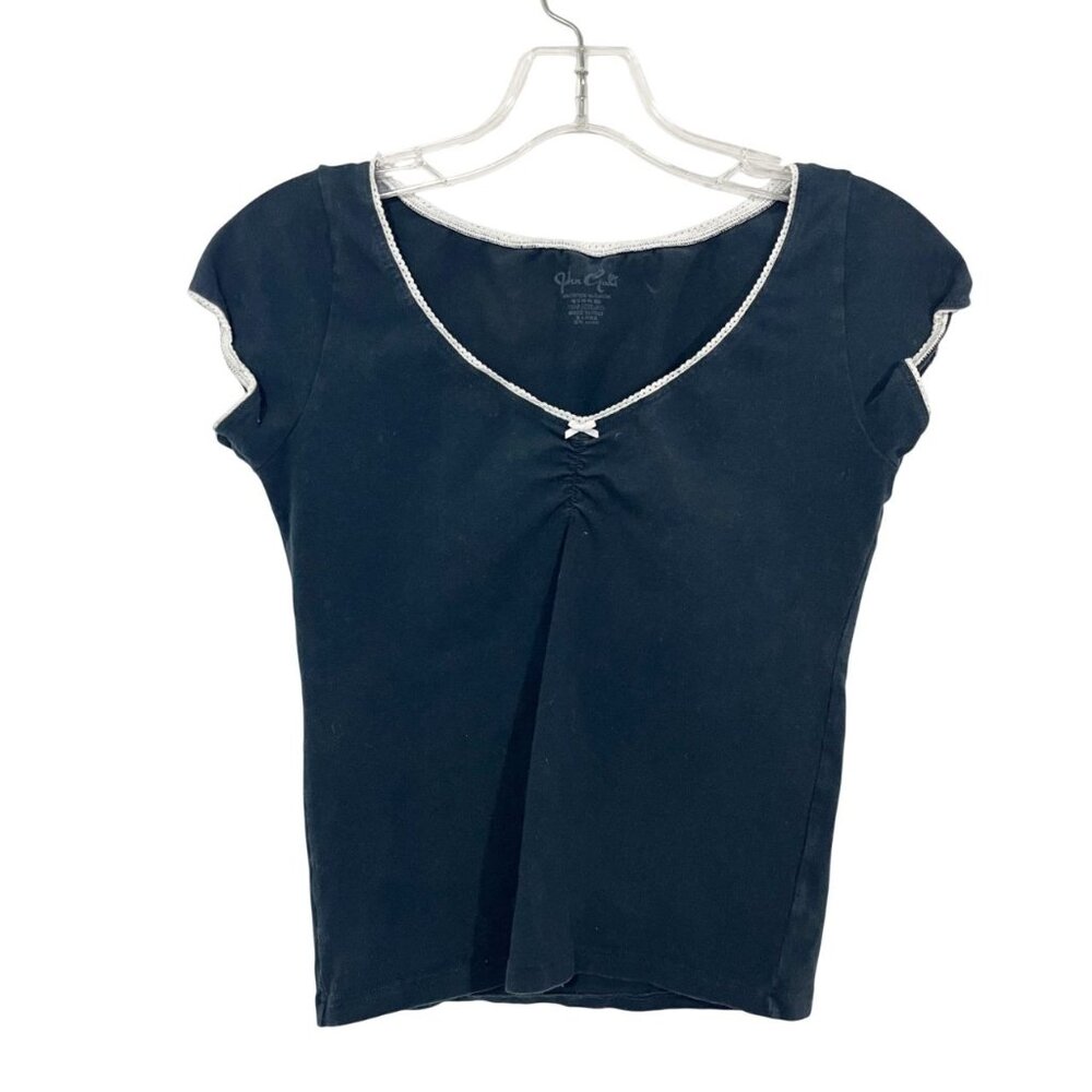 Brandy Melville John‎ Galt Gina Bow Cinched Top Baby Tee - One Size